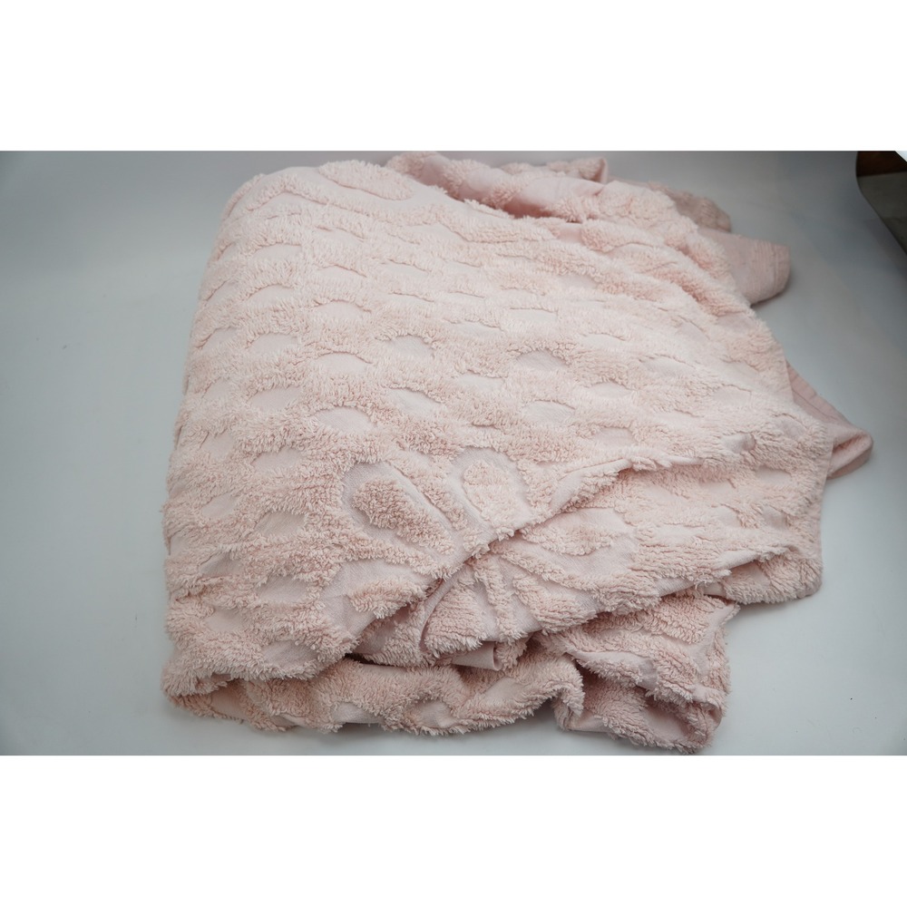 Better Trends Twin Bedspread Pink 100% Cotton Tufted Chenille Floral Woven